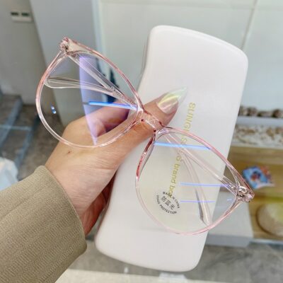 Transparent Anti Blue Light Rounded Glasses - Imagen 3