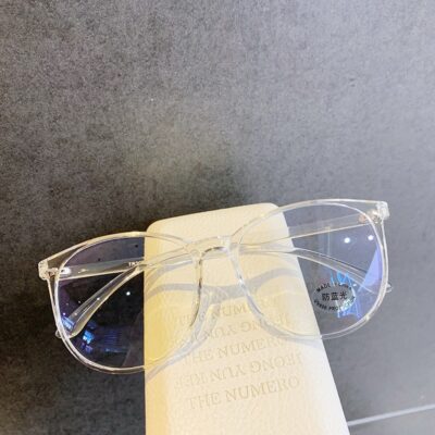 Transparent Anti Blue Light Rounded Glasses - Imagen 4