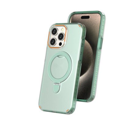 New Colorful Magnetic Bracket Phone Case With Holder Stand Cover For Magesafe Magnetic Transparent Wireless Charge Case For Phone - Imagen 9