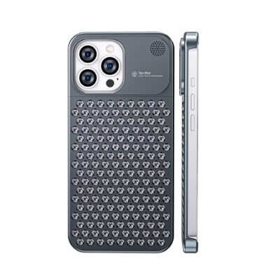 Aluminum Alloy Phone Case For 14 13 Pro Max Plus Hollow Heat Dissipation Anti-fall Full Body Shockproof Phone Cove - Image 9