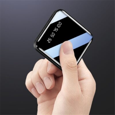 Mini Power Bank 20000 MAh Portable Mirror Digital Display Power Bank - Image 6