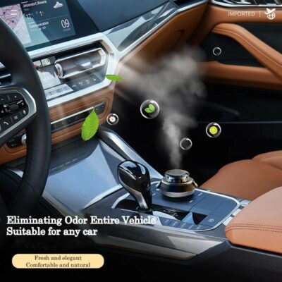 Portable Kinetic Car Air Freshener Solar Powered Double Ring Rotating Air Cleaner Perfume Fragrance Diffuser - Image 2