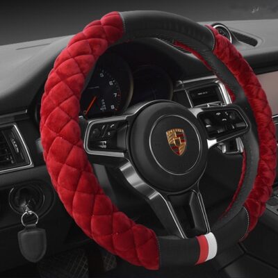 Universal Car Steering Wheel Cover Winter Decoration Cute 38cm Plush Footprint Auto Automobile Vehicle Steering Wheel Protector - Imagen 4