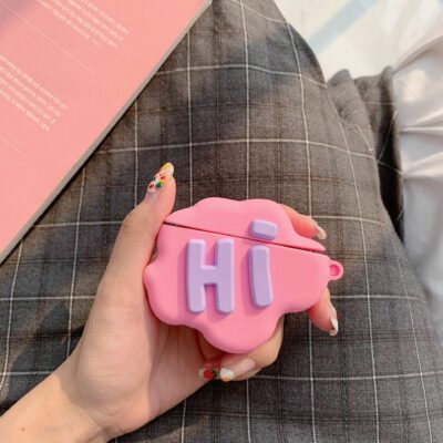 AirPod 2 Case 3D HI BYE Cloud Letter Cartoon Soft Silicone Wireless Earphone Cases For   Airpods Case Cute Cover - Image 3