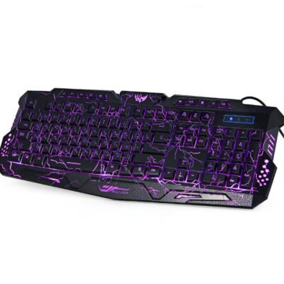 J10 tricolor backlight wired gaming keyboard set colorful luminous gaming mouse keyboard Russian keyboard - Image 5