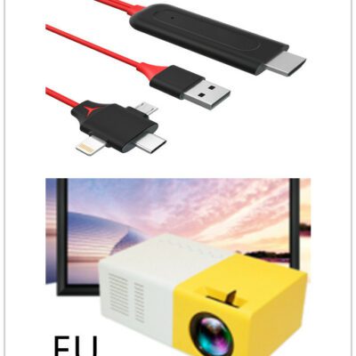 Portable Projector 3D Hd Led Home Theater Cinema HDMI-compatible Usb Audio Projector Yg300 Mini Projector - Image 7