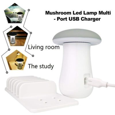 2 In 1 Multifunction Mushroom Lamp LED Lamp Holder USB Charger Home Office Supplies - Image 7