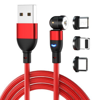 Data Cable 540 Degree Blind Suction Round Magnetic Charging Cable Three-in-one Bent Magnetic Cable - Image 2