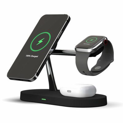 Multifunctional Five-In-One Magnetic Wireless Charging Watch Headset Desktop Mobile Phone Holder Charger 15W Fast Charge - Imagen 4