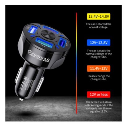 Fast Charge Car Charger One For Four Car Mobile Phone Charger Car Charger - Imagen 3