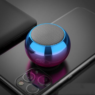 M3 Colorful Wireless Speakers 3D Mini Electroplating Round Steel Cannon Blue tooth Speaker Radio Support U Disk Subwoofer - Image 3