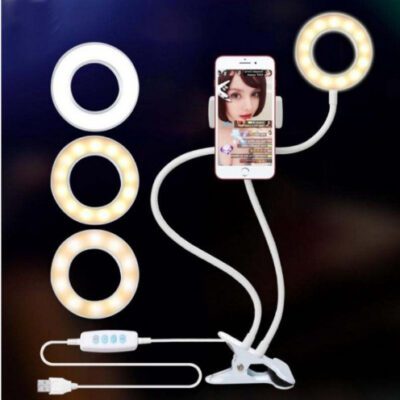 LED Selfie Ring Light for Live Adjustable Makeup Light-8cm Stand - Image 7