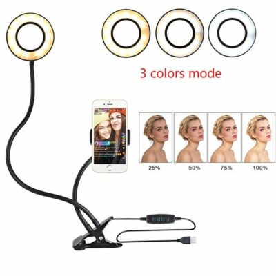 LED Selfie Ring Light for Live Adjustable Makeup Light-8cm Stand - Image 2