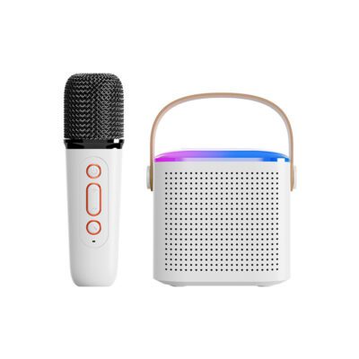 Microphone Karaoke Machine Bluetooth-compatible Speaker With 2 Wireless Mic RGB Light Home Family Singing Speaker - Image 6