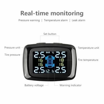 Tire Pressure Monitoring System Sensors Cigarette Lighter USB port Auto Security Alarm Systems Tire Pressure - Image 2