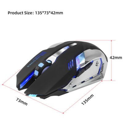 HXSJ new wireless mouse 2.4GPI gaming mouse glowing mouse - Image 6