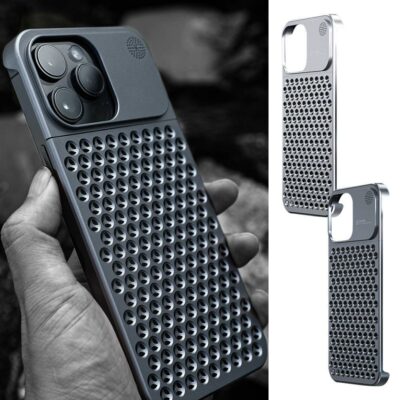 Aluminum Alloy Phone Case For 14 13 Pro Max Plus Hollow Heat Dissipation Anti-fall Full Body Shockproof Phone Cove - Image 3