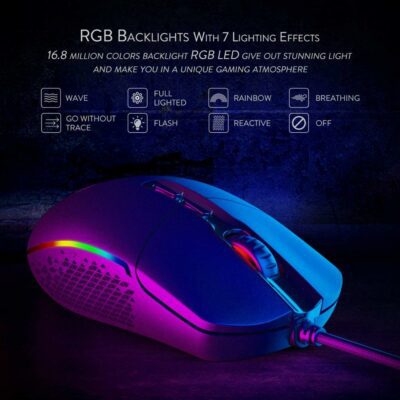 Ratón Gaming Profesional con Cable USB – 5000 DPI y 9 Botones - Imagen 3