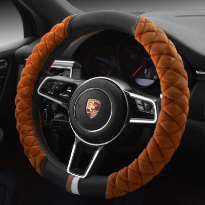 Universal Car Steering Wheel Cover Winter Decoration Cute 38cm Plush Footprint Auto Automobile Vehicle Steering Wheel Protector - Imagen 8