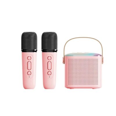 Microphone Karaoke Machine Bluetooth-compatible Speaker With 2 Wireless Mic RGB Light Home Family Singing Speaker - Image 8