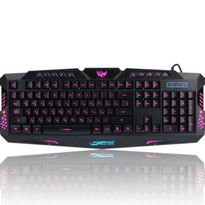 J10 tricolor backlight wired gaming keyboard set colorful luminous gaming mouse keyboard Russian keyboard - Image 4