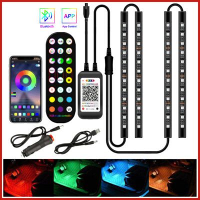 Styling Decorative Lamp LED Car Interior Light Waterproof Ambient Lamp Of Wireless Remote Music Control Car RGB Strip Lights - Imagen 2