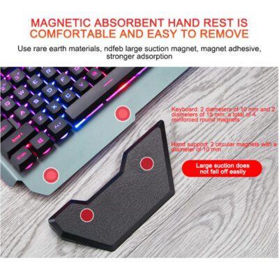 ErgonomicWired Gaming Keyboard with RGB Backlight Phone Holder - Image 6