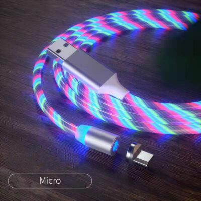 Magnetic Charging Cable Streamer Fast Charging Cable Lighting Micro USB Cable LED Magnet Charger Type-C Cable - Image 7