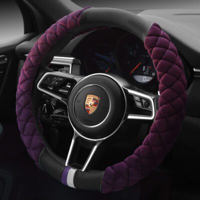 Universal Car Steering Wheel Cover Winter Decoration Cute 38cm Plush Footprint Auto Automobile Vehicle Steering Wheel Protector - Imagen 9