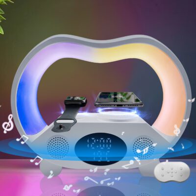 2024 New 6 In 1 Smart Remote Control Bluetooth-compatible Ambience Intelligent LED Table Lamp Multi-function Wireless Charger Night Light Bluetooth-compatible Speaker - Image 5