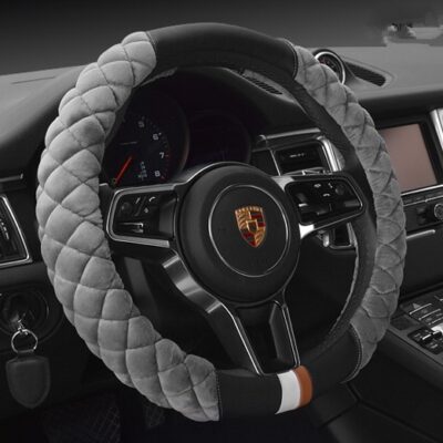 Universal Car Steering Wheel Cover Winter Decoration Cute 38cm Plush Footprint Auto Automobile Vehicle Steering Wheel Protector - Imagen 3