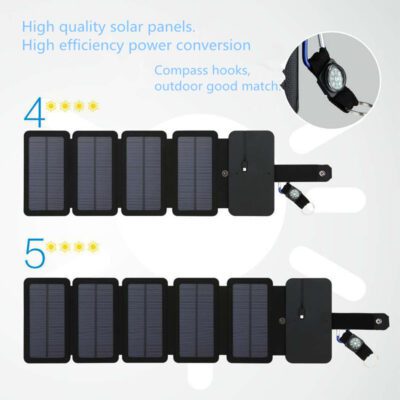 Outdoor Folding Solar Panel Charger Portable 5V 2.1A USB Output Devices Camp Hiking Backpack Travel Power Supply For Smartphones - Image 2