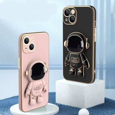 3D Astronaut Phone Case Anti-Drop Electroplating Bracket - Image 2