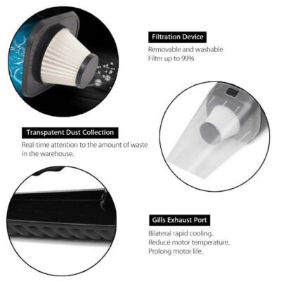 High Power Wet and Dry Vacuum Cleaner Car Vacuum Cleaner Super Suction Haipa Handheld - Image 3