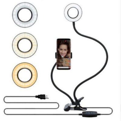 LED Selfie Ring Light for Live Adjustable Makeup Light-8cm Stand - Image 8