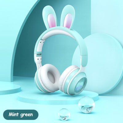 Rabbit Ear Headphones Wireless Luminous Extendable Wheat Headphones - Image 10