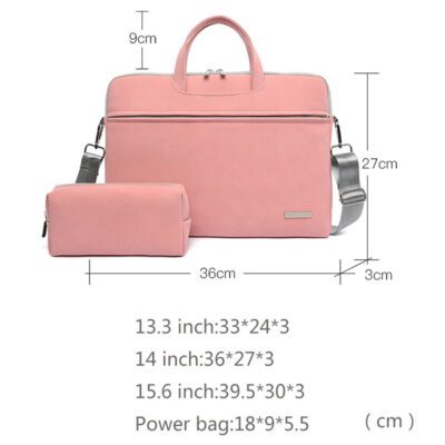 PU Leather Women Laptop Bag Notebook Carrying Case Briefcase For Macbook Air 13.3 14 15.6 Inch Men Handbags Shoulder Mouse Bag - Image 7