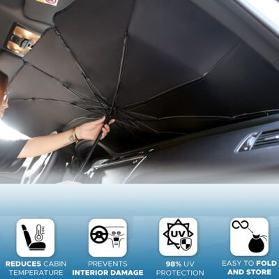 Foldable Car Windshield Sun Shade Umbrella UV Protection Heat Insulation Parasol Auto Front Window Cover Interior Protector Summer Gadgets - Image 2