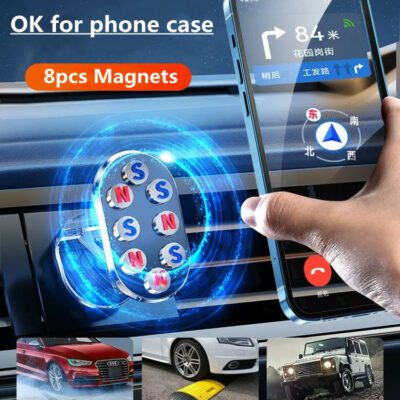 Rotate Metal Magnetic Car Phone Holder Foldable Universal Mobile Phone Stand Air Vent Magnet Mount GPS Support - Image 4