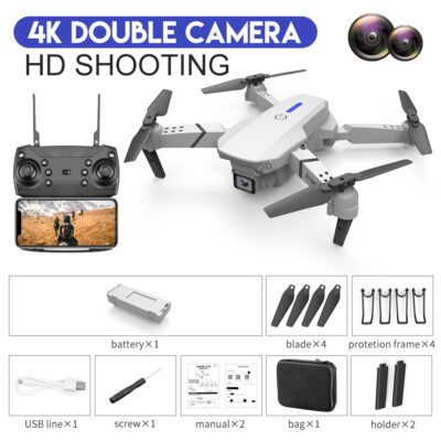 E88 Drone Aerial Photography HD 4K Dual Camera Remote Control Airplane Toy - Imagen 7