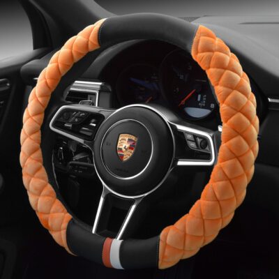 Universal Car Steering Wheel Cover Winter Decoration Cute 38cm Plush Footprint Auto Automobile Vehicle Steering Wheel Protector - Imagen 7