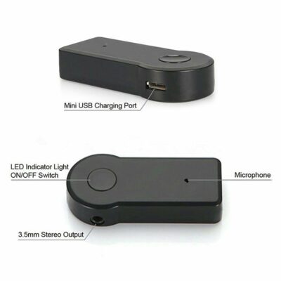 Handfree Car Bluetooth Music Receiver Universal 3.5mm Streaming A2DP Wireless Auto AUX Audio Adapter With Mic For Phone MP3 - Imagen 3