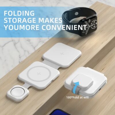 3 In 1 Magnetic Foldable Wireless Charger Charging Station Multi-device Folding Cell Phone Wireless Charger Gadgets - Image 6