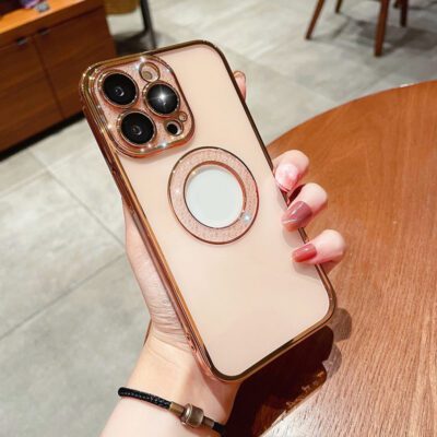 Electroplating Soft Diamond Ring Phone Case Drill Leakage Standard Mobile Phone Case Lens Film - Image 7