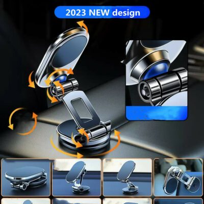 Rotate Metal Magnetic Car Phone Holder Foldable Universal Mobile Phone Stand Air Vent Magnet Mount GPS Support - Image 5