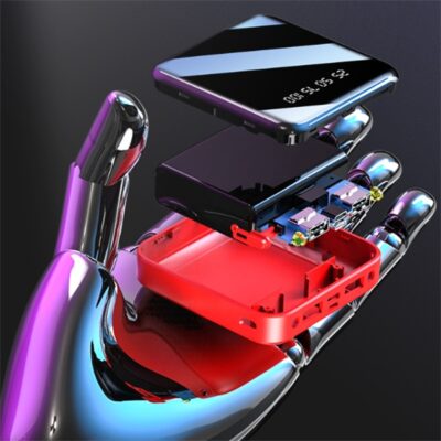 Mini Power Bank 20000 MAh Portable Mirror Digital Display Power Bank - Image 3