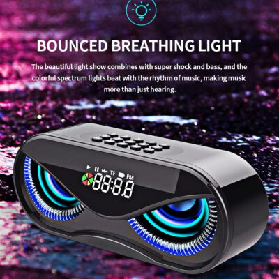 Colorful lights, dual speakers, digital buttons, song, Bluetooth speaker - Image 4