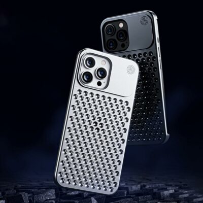 Aluminum Alloy Phone Case For 14 13 Pro Max Plus Hollow Heat Dissipation Anti-fall Full Body Shockproof Phone Cove - Image 7