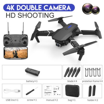 E88 Drone Aerial Photography HD 4K Dual Camera Remote Control Airplane Toy - Imagen 6