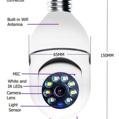 WiFi CAMERA 1080P Bulb 4X Zoom Camera E27 Home 5GWiFi Alarm Monitor - Image 2